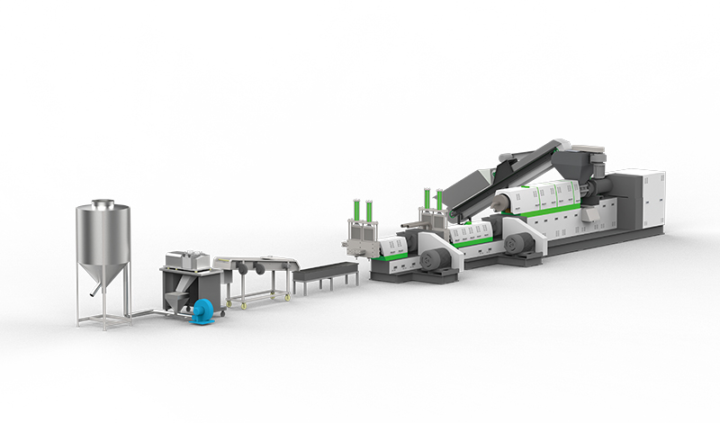 平行异向双螺杆三阶造粒机组